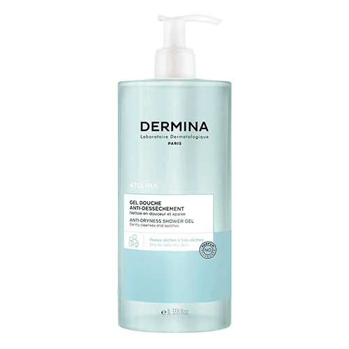 Dermina Atolina Gel Douche to Cleanse the Skin Remove Impurities and Protect It from Dryness 1Ltr