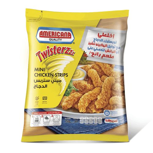 امريكانا ميني ستربس الدجاج مجمد 750جم