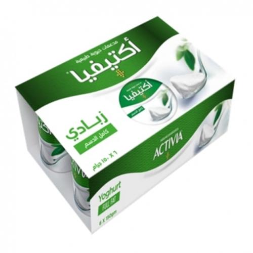 اكتيفيا زبادي سادة كامل الدسم 150جم 6حبة