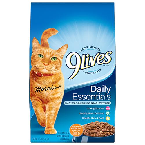 9 Lives Daily Essentials Cat Food with Chicken Beef and Salmon 1.43kg