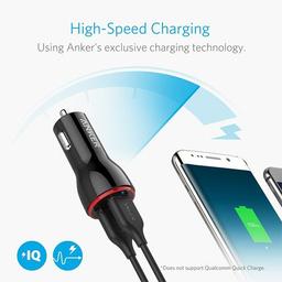 Anker Power Drive Car Charger Dual Port USB Black