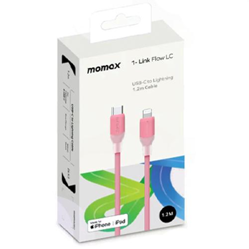 موماكس 1 لينك فلو ال سي كابل USB C الى لايتنينج 1.2م وردي
