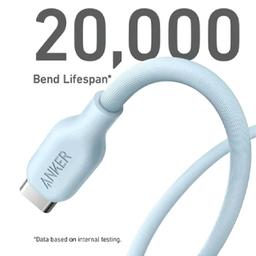 انكر 542 كابل USB C الى لايتنينج خامة طبيعية 1.8م ازرق