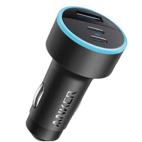 انكر باور فل شاحن سياره منفذين Type C ومنفذ USB بقدره 67واط اسود