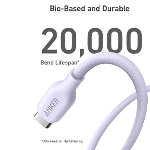 انكر 542 كابل USB C الى لايتنينج خامة طبيعية 1.8م بنفسجي