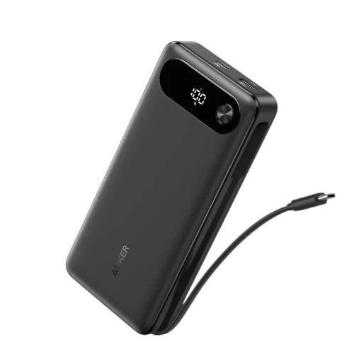 Anker Power Bank Black Built in UBS C Cable 20000mAh 87W No.A1383H11