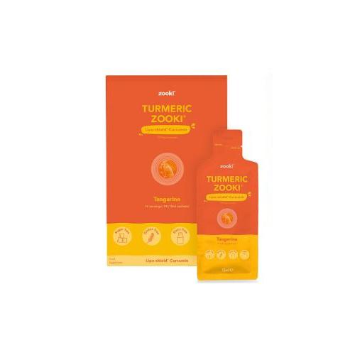 Zooki Lipo Shield Curcumin Turmeric Tangerine Food Supplement 15ml 14Sachets