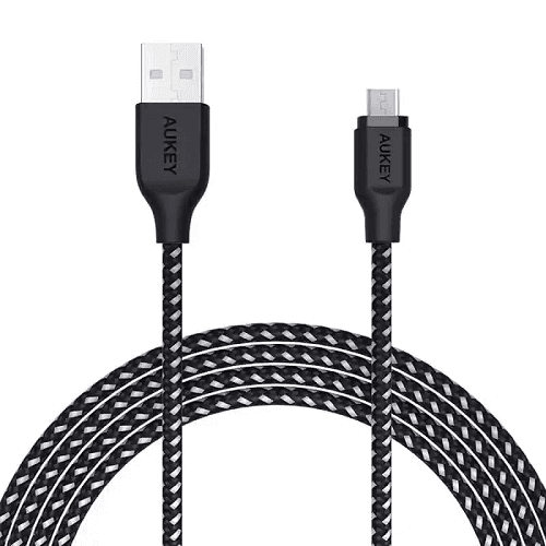 اوكي كابل نايلون مضفر USB الى مايكرو USB بطول 2م اسود