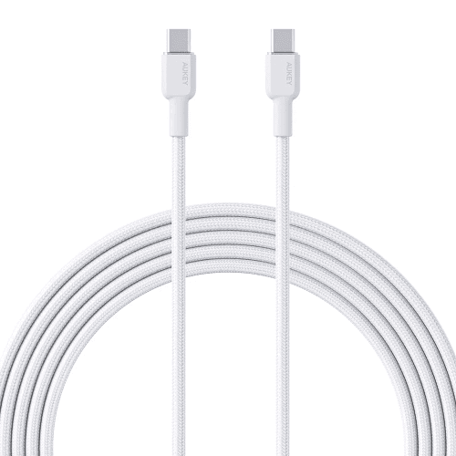 اوكي كابل USB C الى USB C مضفر من النايلون 1م موديل رقم.CBNCC1WH ابيض