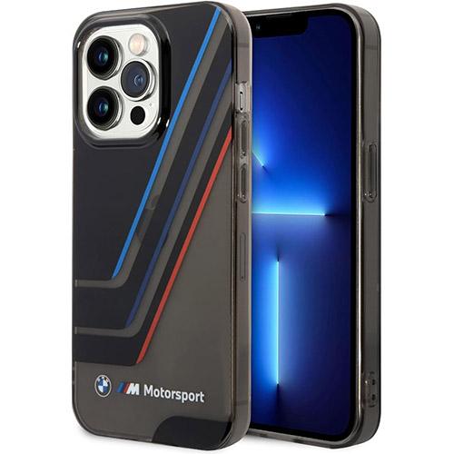 BMW Motorsport Collection PC/TPU IML Printed Tricolor Stripes for iPhone 14Pro Black