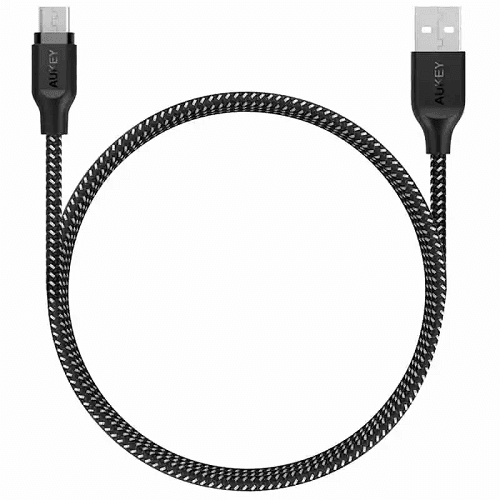 اوكي كابل نايلون مضفر USB الى مايكرو USB بطول 2م اسود