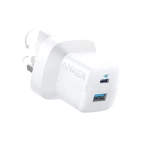 انكر سليكت شاحن ثنائي المنفذ Type C و USB بقدره 20واط ابيض موديل رقم.A2348K21
