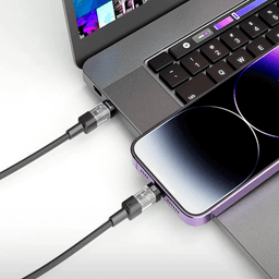 Porodo Braided 30W PD C to Lightning Fast Charging 1.2m Cable with Transparent Head