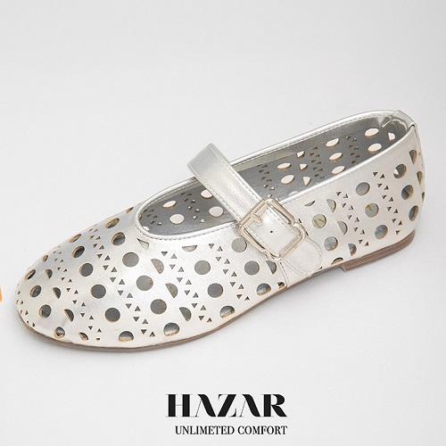 Leather Circles Flat Silver