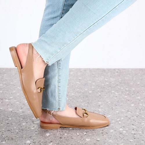 Sandal Flat Leather with Ring Earthy 