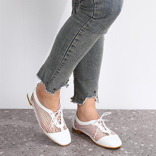 Flat Net Shoes White