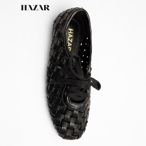 Leather Square Flats Black 