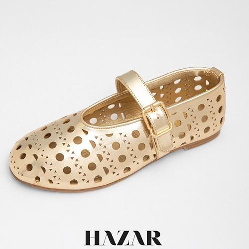 Leather Circles Flat Golden