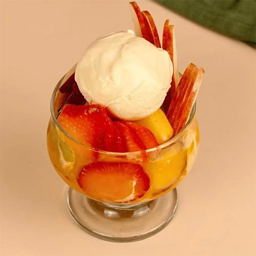 Samadi Fruit Salad with a Scoop of Ice Cream