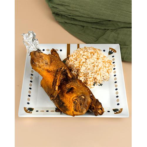 Half Fried Duck with Rice