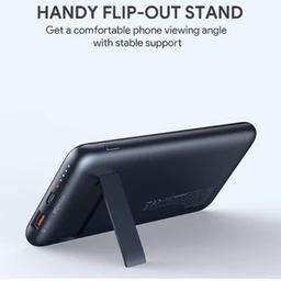 Aukey PowerBank 10000mAh Daul Port Type C PD and USB QC 3.0 18W with Foldable Stand & Wireless Charging Model No.PB-WL02