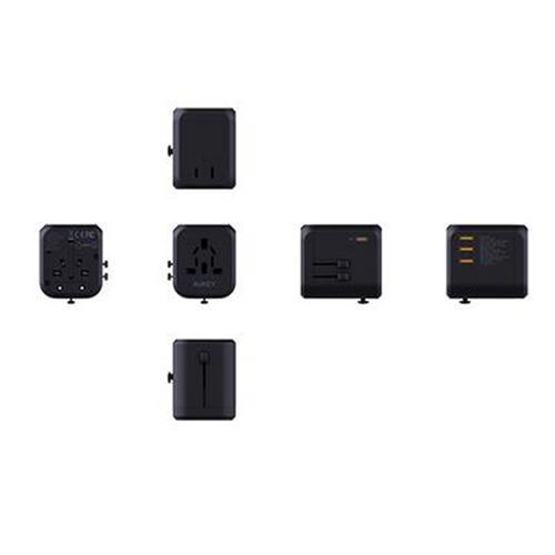 اوكي محول العالمي 3منافذ USB ومنفذ Type C PD بقدرة 30واط اسود
