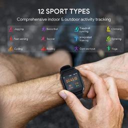 Aukey Smartwatch Fitness Tracker 12 Activity Modes IPX6 Waterproof Black