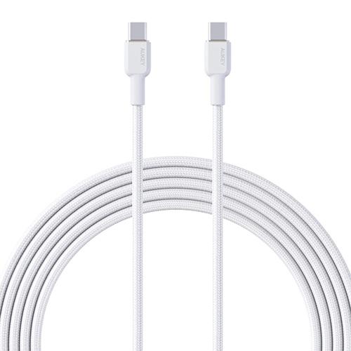 اوكي كابل Type C الى Type C نايلون مضفر 1م ابيض موديل رقم.CBNCC1WH