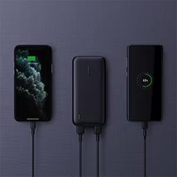 اوكي باكسي سليم باور بنك 10000مللي امبير مع شحن سريع بمنفذين USB ومنفذ Type C بقوة 20واط