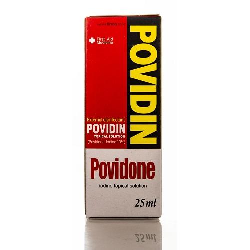 Povidin Topical Solution 10% for Disinfecting Torn Wounds and Burns 25ml