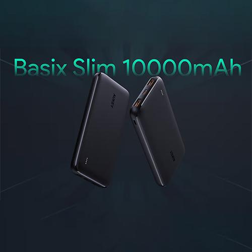 اوكي باكسي سليم باور بنك 10000مللي امبير مع شحن سريع بمنفذين USB ومنفذ Type C بقوة 20واط