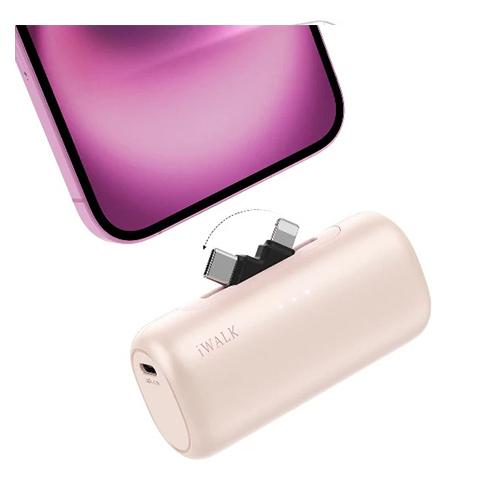 اي واك لينك بود سويتش باور بنك المحمول الدوار 5000مللي امبيرمع USB وردي