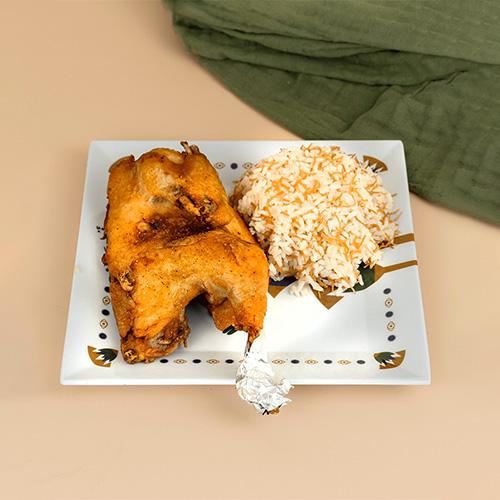 Half Fried Chicken with Rice
