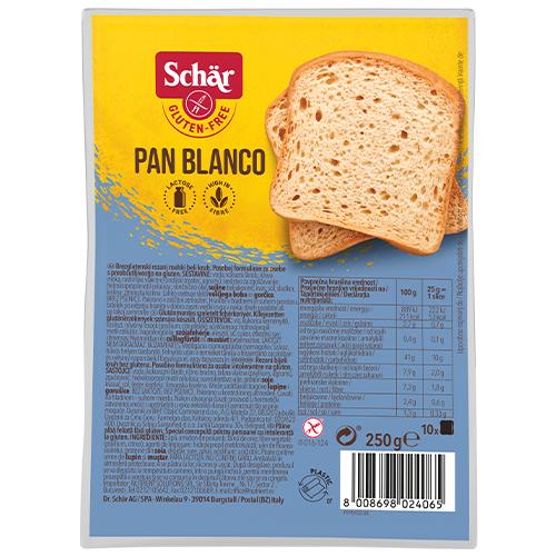 Schar Pan Blanco Natural White Toast Bread Gluten Free 250g