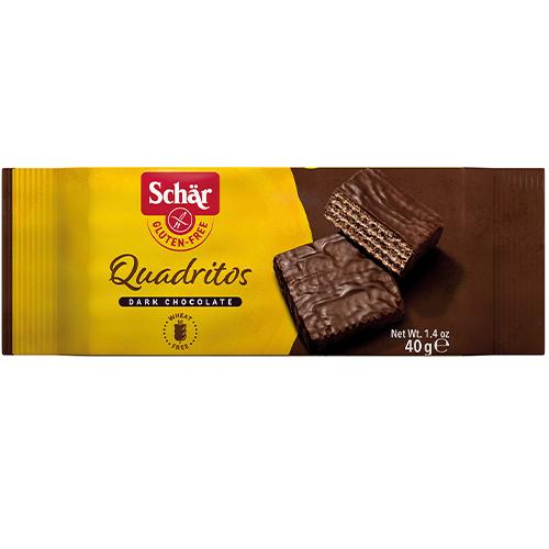 Schar Quadritos Wafer Covered with Dark Chocolate Natural Gluten Free 40g