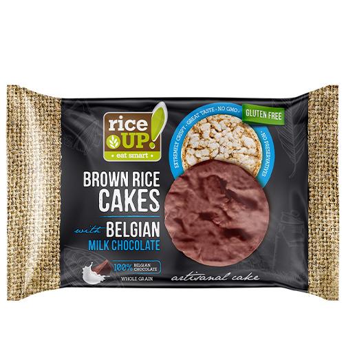 Rice Up Brown Rice Cakes with Belgian Milk Chocolate 30g