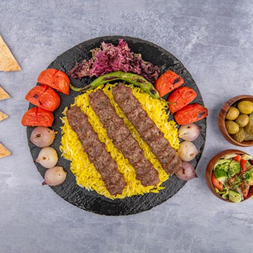 Saffron Rice with Kebab and Broth Enough for 1Person