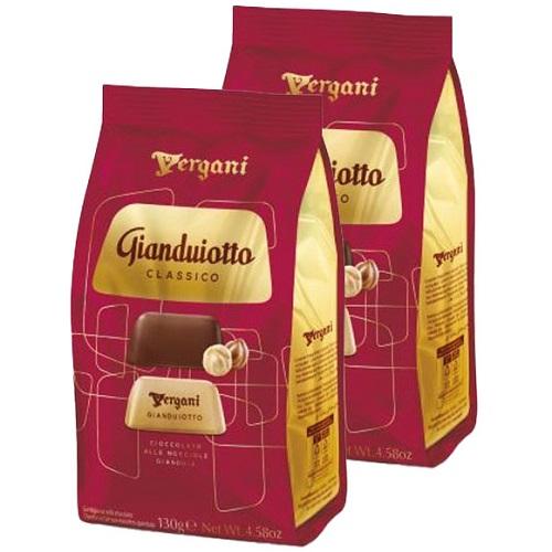 Vergani Classic Milk Chocolate and Hazelnut Gianduja 130g 2Pcs