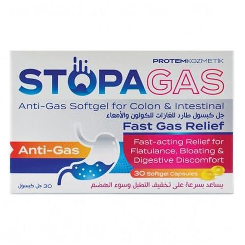 Stopagas Anti Gas Softgel for Colon and Intestinal 30Capsules