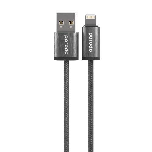بورودو كابل منسوج USB A الى لايتنينج 2.4امبير 1.2م اسود