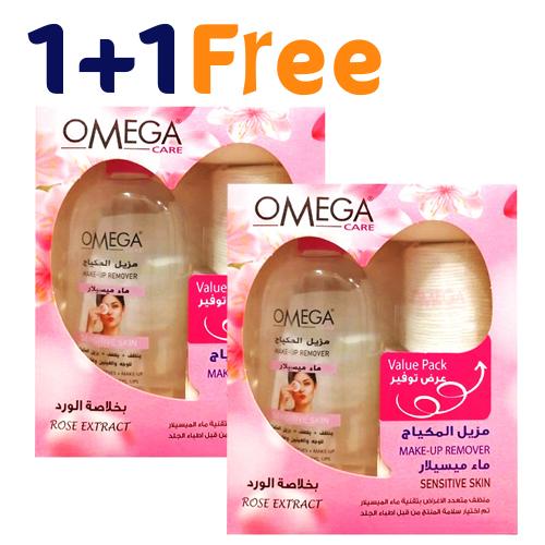 Omega Care Makeup Remover Sensitive Skin with Rose Extract 480ml 1+1Free