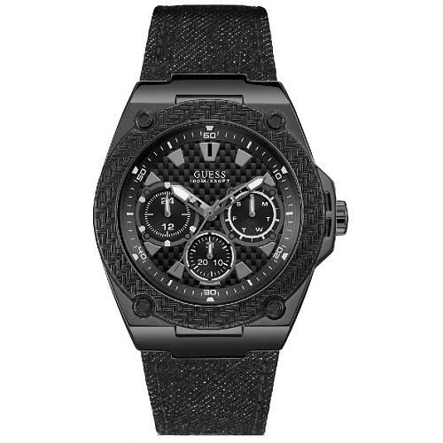 Guess Round Analog Legacy Carbon Fiber Dial Watch Black - W1058G3