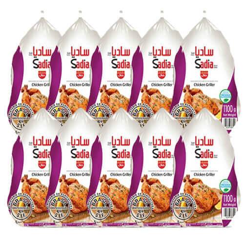 ساديا دجاج مجمد بدون احشاء 1.1كجم 10حبة