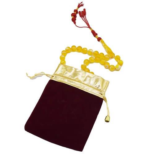 Turkish Amber Dirt Stone Rosary Transparent Yellow