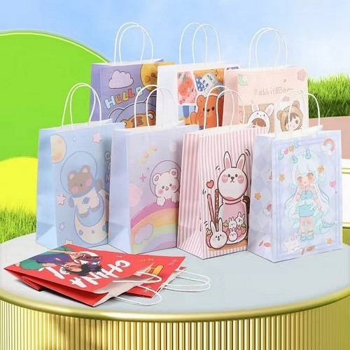 Colorful Kiddie Carry On Kids Design Spacious Paper Bag
