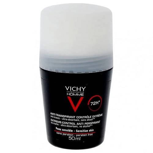 Vichy Deodorant Roll On Men 72Hours 50Ml Black