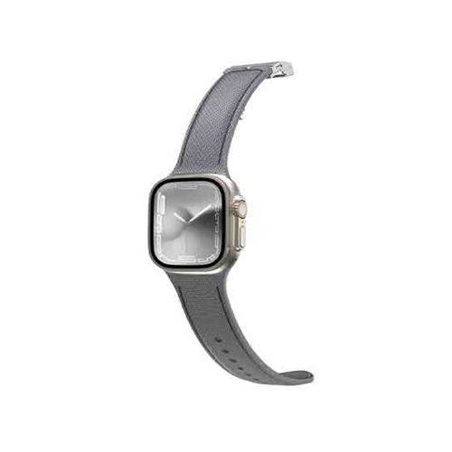 Amazing Thing Apple Watch Band Titan Swift Silicone Band with Leather Texture Gray No.15542