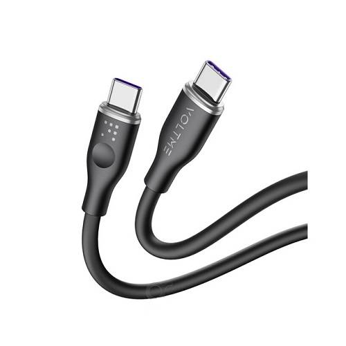 Voltme Powerlink Moss Liquid Silicone Cable Type C to Type C 5A 100W 1m Emarker Black No.15681