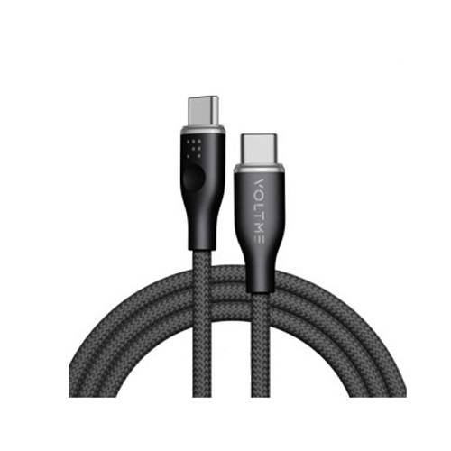 Voltme Powerlink Rugg Double Nylon Cable Type C to Type C 3A 60W Black 1.8m No.15691