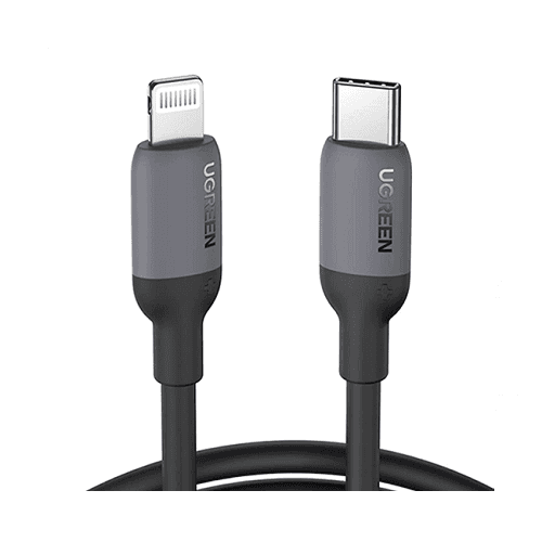 يوجرين كابل Type C الى لايتنينج سيليكون اسود 1م رقم.12707